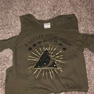 High-low olive green tank top